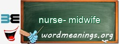 WordMeaning blackboard for nurse-midwife